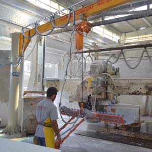 Vakumla ST 'den Taş Alma - Vacuum Unloading System form Marble Block Cutter 