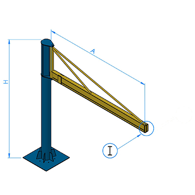Üstten Destekli Sütunlu NPI Pergel Vinçler
